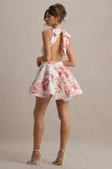 Waverly | Pink Porcelain Print Racer-Neck Sleeveless Skater Mini Dress