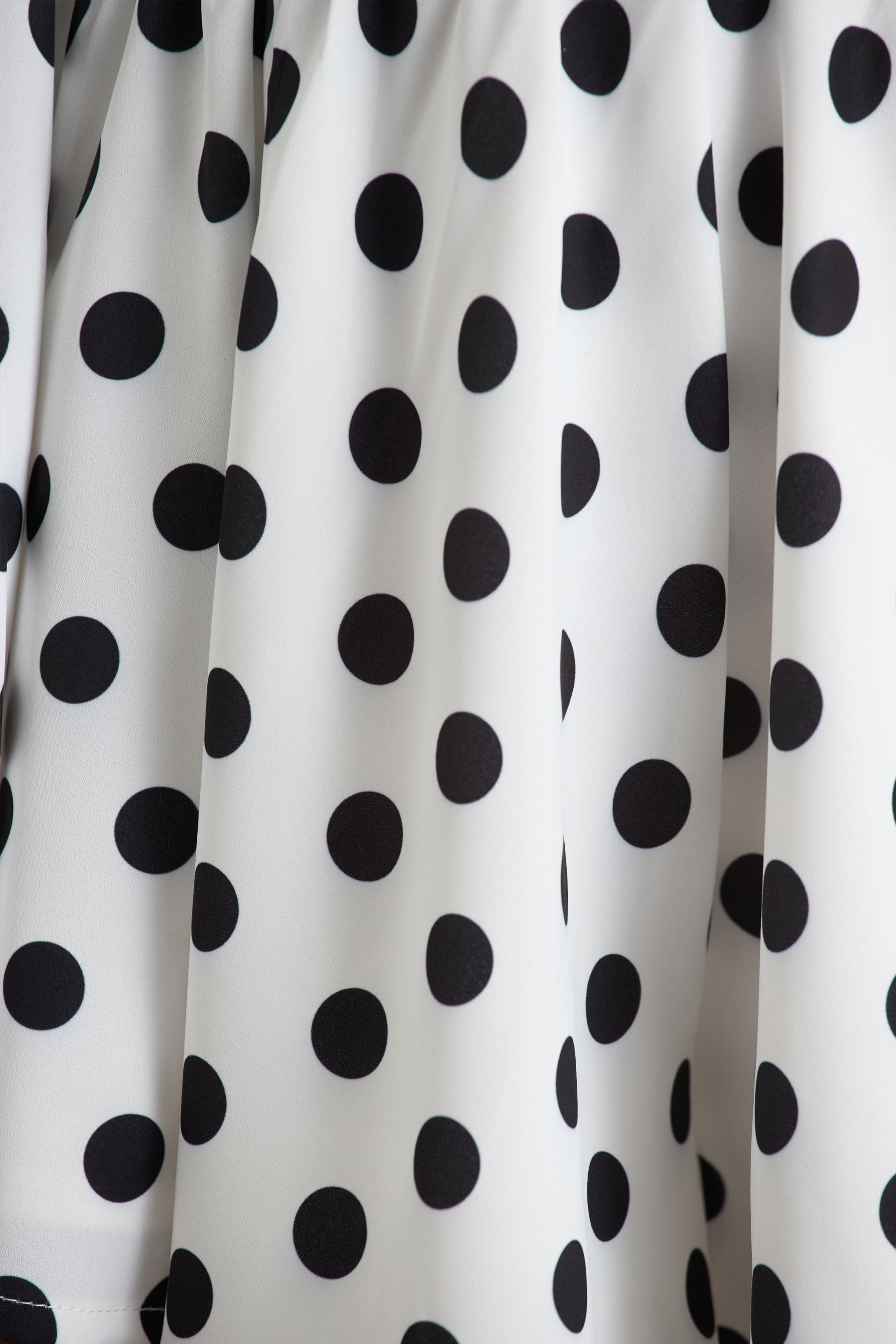 Laurel | White Polka Dot V-Neck Balloon Sleeve Romper